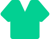 Gr&ouml;n t-shirtikon med V-hals.
